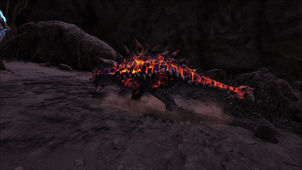 Hot stuff, an Ankylosaurus on Ark: Genesis in the Volcano Biome