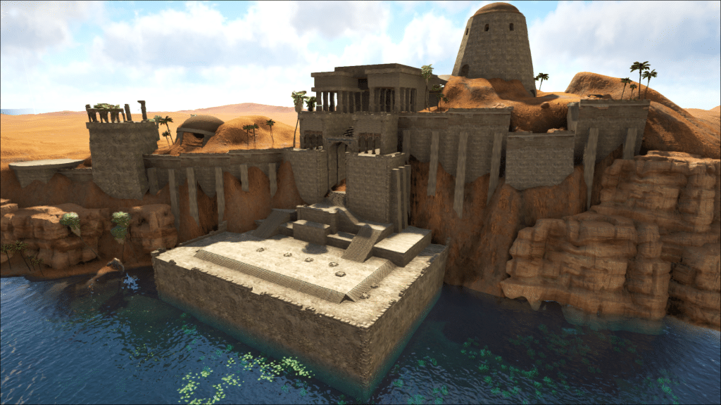 An ancient temple in the desert on Ark: Ragnarok