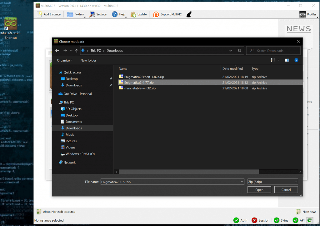 Minecraft Enigmatica 2: MultiMC Select Modpack